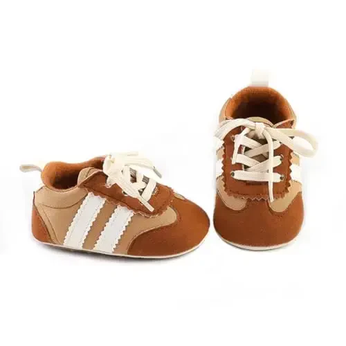 HsdsBebe Baby Boys Girls Pu Leather Hard Bottom Walking Sneakers Toddler Rubber Sole First Walkers Infant Cartoon Slippers Crib Shoes - HSDSBEBE