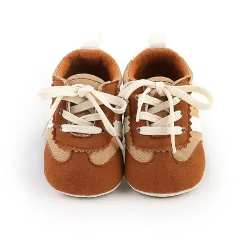 HsdsBebe Baby Boys Girls Pu Leather Hard Bottom Walking Sneakers Toddler Rubber Sole First Walkers Infant Cartoon Slippers Crib Shoes - 5