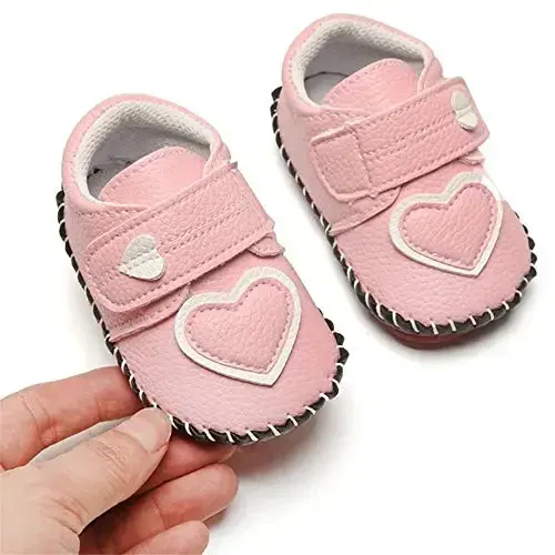 HsdsBebe Baby Boys Girls Pu Leather Hard Bottom Walking Sneakers Toddler Rubber Sole First Walkers Infant Cartoon Slippers Crib Shoes - 3