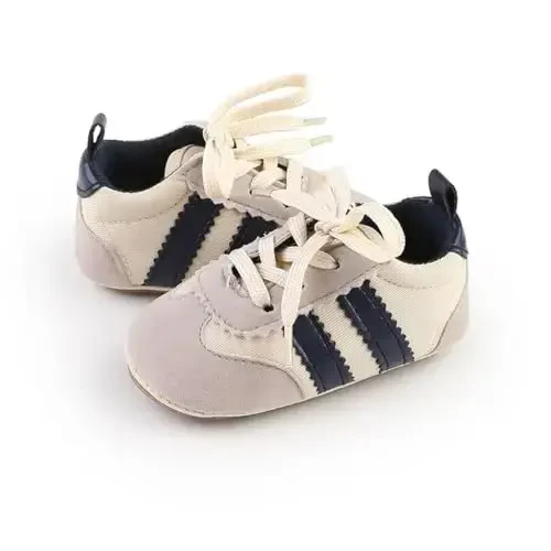 HsdsBebe Baby Boys Girls Pu Leather Hard Bottom Walking Sneakers Toddler Rubber Sole First Walkers Infant Cartoon Slippers Crib Shoes - 4