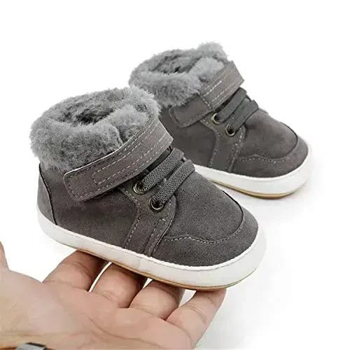 HsdsBebe Baby Boys Girls Pu Leather Hard Bottom Walking Sneakers Toddler Rubber Sole First Walkers Infant Cartoon Slippers Crib Shoes - 3