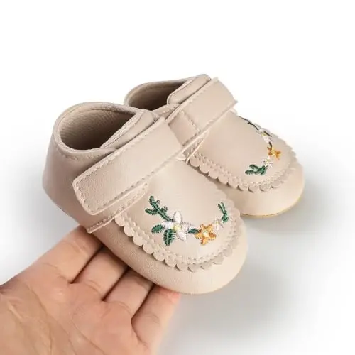 HsdsBebe Baby Boys Girls Pu Leather Hard Bottom Walking Sneakers Toddler Rubber Sole First Walkers Infant Cartoon Slippers Crib Shoes - 5