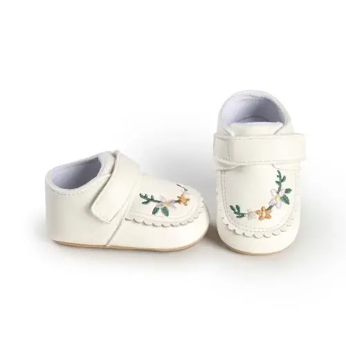 HsdsBebe Baby Boys Girls Pu Leather Hard Bottom Walking Sneakers Toddler Rubber Sole First Walkers Infant Cartoon Slippers Crib Shoes - 3