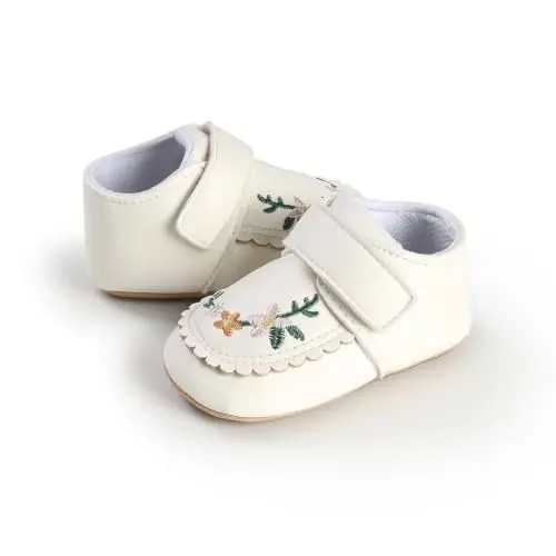 HsdsBebe Baby Boys Girls Pu Leather Hard Bottom Walking Sneakers Toddler Rubber Sole First Walkers Infant Cartoon Slippers Crib Shoes - 4