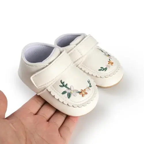 HsdsBebe Baby Boys Girls Pu Leather Hard Bottom Walking Sneakers Toddler Rubber Sole First Walkers Infant Cartoon Slippers Crib Shoes - 5