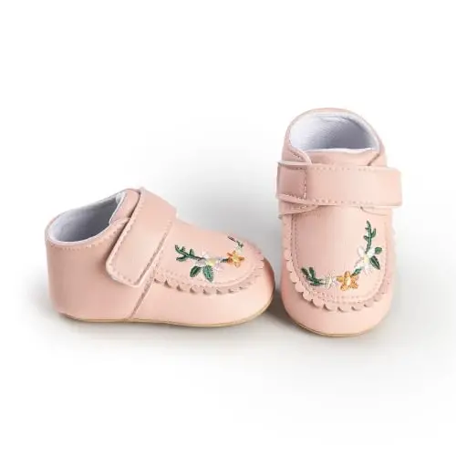 HsdsBebe Baby Boys Girls Pu Leather Hard Bottom Walking Sneakers Toddler Rubber Sole First Walkers Infant Cartoon Slippers Crib Shoes - 3