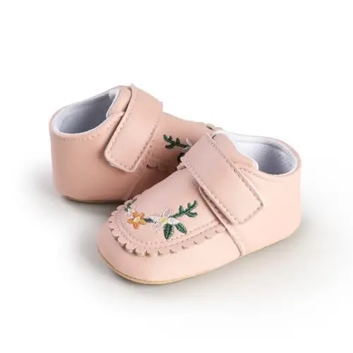 HsdsBebe Baby Boys Girls Pu Leather Hard Bottom Walking Sneakers Toddler Rubber Sole First Walkers Infant Cartoon Slippers Crib Shoes - 4