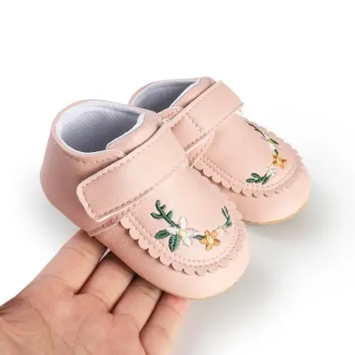 HsdsBebe Baby Boys Girls Pu Leather Hard Bottom Walking Sneakers Toddler Rubber Sole First Walkers Infant Cartoon Slippers Crib Shoes - 5
