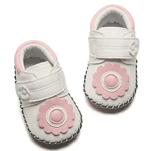 HsdsBebe Baby Boys Girls Pu Leather Hard Bottom Walking Sneakers Toddler Rubber Sole First Walkers Infant Cartoon Slippers Crib Shoes - 3