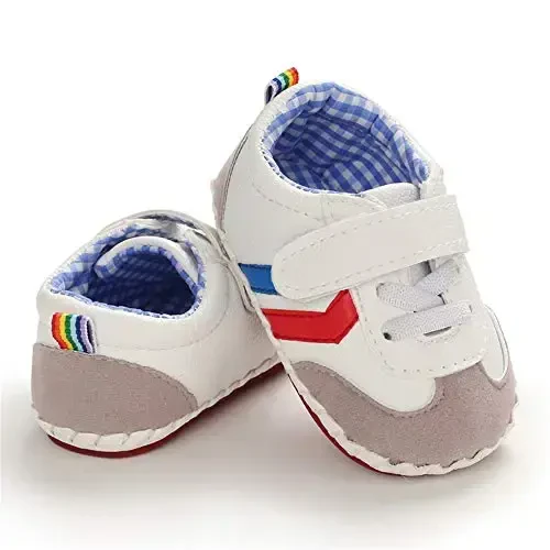 HsdsBebe Baby Boys Girls Pu Leather Hard Bottom Walking Sneakers Toddler Rubber Sole First Walkers Infant Cartoon Slippers Crib Shoes - 4