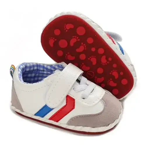 HsdsBebe Baby Boys Girls Pu Leather Hard Bottom Walking Sneakers Toddler Rubber Sole First Walkers Infant Cartoon Slippers Crib Shoes - HSDSBEBE