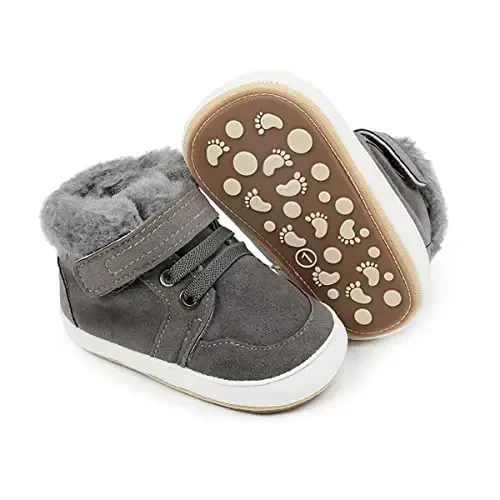 HsdsBebe Baby Boys Girls Pu Leather Hard Bottom Walking Sneakers Toddler Rubber Sole First Walkers Infant Cartoon Slippers Crib Shoes 