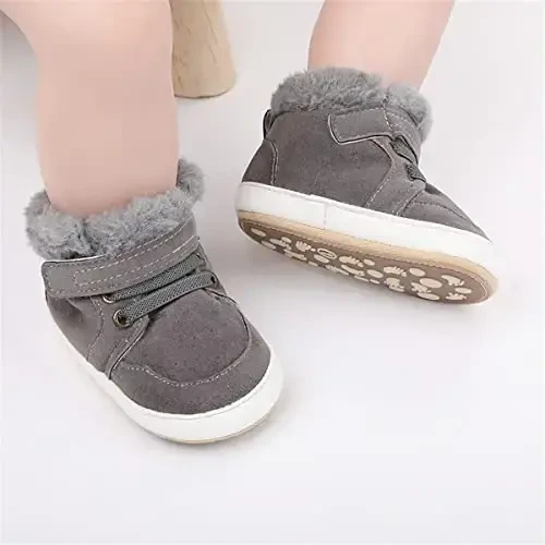 HsdsBebe Baby Boys Girls Pu Leather Hard Bottom Walking Sneakers Toddler Rubber Sole First Walkers Infant Cartoon Slippers Crib Shoes - 2