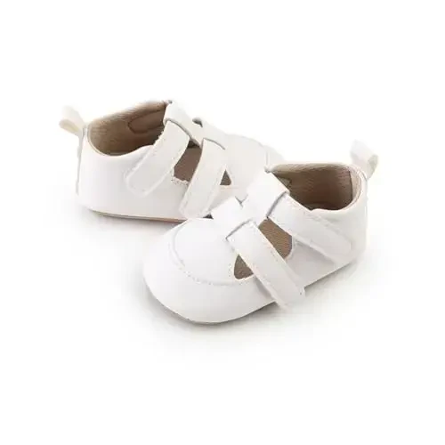 HsdsBebe Baby Boys Girls Pu Leather Hard Bottom Walking Sneakers Toddler Rubber Sole First Walkers Infant Cartoon Slippers Crib Shoes - 4