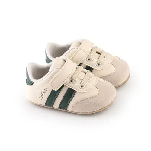 HsdsBebe Baby Boys Girls Pu Leather Hard Bottom Walking Sneakers Toddler Rubber Sole First Walkers Infant Cartoon Slippers Crib Shoes - 5