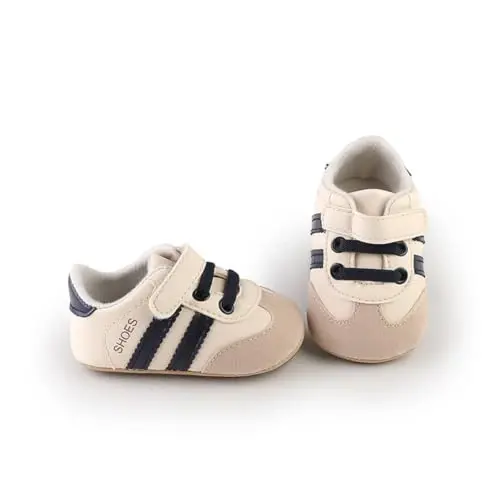 HsdsBebe Baby Boys Girls Pu Leather Hard Bottom Walking Sneakers Toddler Rubber Sole First Walkers Infant Cartoon Slippers Crib Shoes - 4