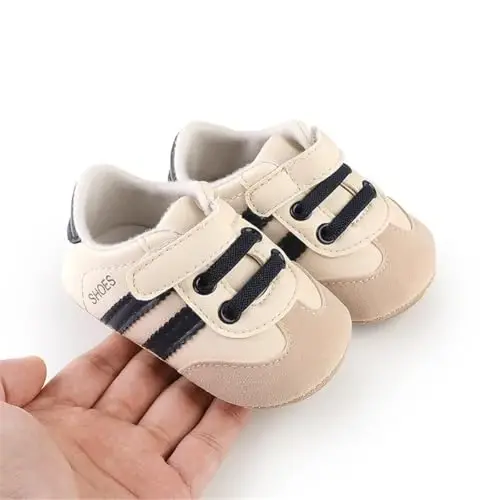 HsdsBebe Baby Boys Girls Pu Leather Hard Bottom Walking Sneakers Toddler Rubber Sole First Walkers Infant Cartoon Slippers Crib Shoes - 5