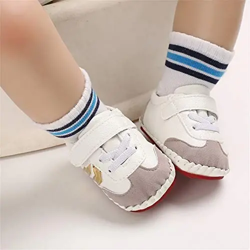 HsdsBebe Baby Boys Girls Pu Leather Hard Bottom Walking Sneakers Toddler Rubber Sole First Walkers Infant Cartoon Slippers Crib Shoes - 2