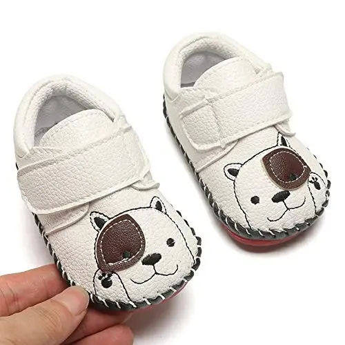 HsdsBebe Baby Boys Girls Pu Leather Hard Bottom Walking Sneakers Toddler Rubber Sole First Walkers Infant Cartoon Slippers Crib Shoes - 4