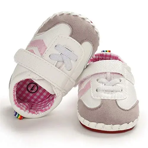 HsdsBebe Baby Boys Girls Pu Leather Hard Bottom Walking Sneakers Toddler Rubber Sole First Walkers Infant Cartoon Slippers Crib Shoes - 4