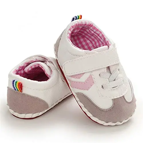 HsdsBebe Baby Boys Girls Pu Leather Hard Bottom Walking Sneakers Toddler Rubber Sole First Walkers Infant Cartoon Slippers Crib Shoes - 3