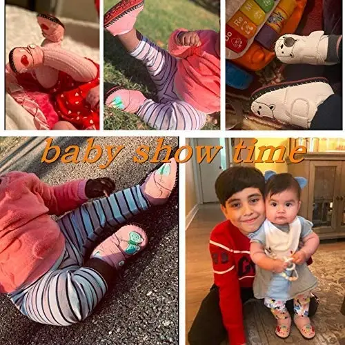 HsdsBebe Baby Boys Girls Pu Leather Hard Bottom Walking Sneakers Toddler Rubber Sole First Walkers Infant Cartoon Slippers Crib Shoes - 2