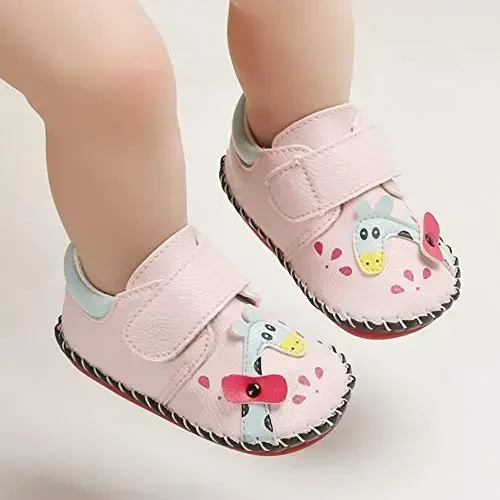 HsdsBebe Baby Boys Girls Pu Leather Hard Bottom Walking Sneakers Toddler Rubber Sole First Walkers Infant Cartoon Slippers Crib Shoes - 4