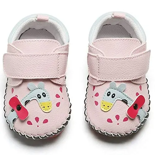 HsdsBebe Baby Boys Girls Pu Leather Hard Bottom Walking Sneakers Toddler Rubber Sole First Walkers Infant Cartoon Slippers Crib Shoes - 3