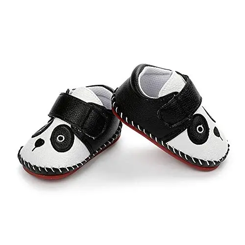 HsdsBebe Baby Boys Girls Pu Leather Hard Bottom Walking Sneakers Toddler Rubber Sole First Walkers Infant Cartoon Slippers Crib Shoes - 3
