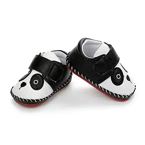 HsdsBebe Baby Boys Girls Pu Leather Hard Bottom Walking Sneakers Toddler Rubber Sole First Walkers Infant Cartoon Slippers Crib Shoes - 3