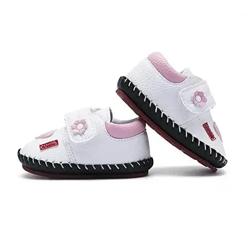 HsdsBebe Baby Boys Girls Pu Leather Hard Bottom Walking Sneakers Toddler Rubber Sole First Walkers Infant Cartoon Slippers Crib Shoes - 4