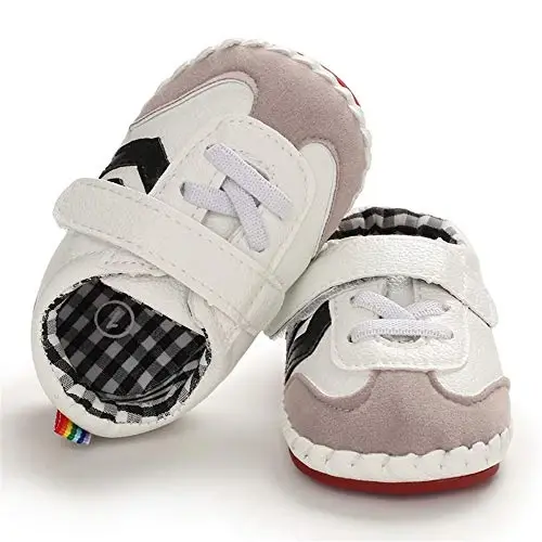 HsdsBebe Baby Boys Girls Pu Leather Hard Bottom Walking Sneakers Toddler Rubber Sole First Walkers Infant Cartoon Slippers Crib Shoes - 3