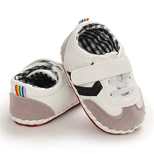 HsdsBebe Baby Boys Girls Pu Leather Hard Bottom Walking Sneakers Toddler Rubber Sole First Walkers Infant Cartoon Slippers Crib Shoes - 4