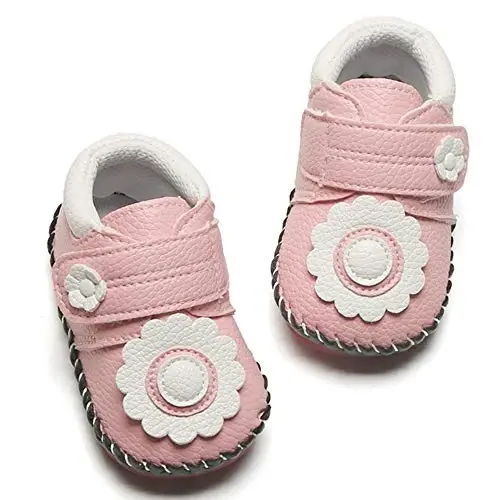 HsdsBebe Baby Boys Girls Pu Leather Hard Bottom Walking Sneakers Toddler Rubber Sole First Walkers Infant Cartoon Slippers Crib Shoes - 3