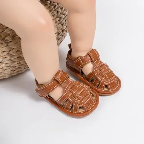 HsdsBebe Infant Baby Boys Girls Summer Beach Sandals Breathable Athletic Anti-slip Soft Sole Newborn First Walker Crib Shoes - 2