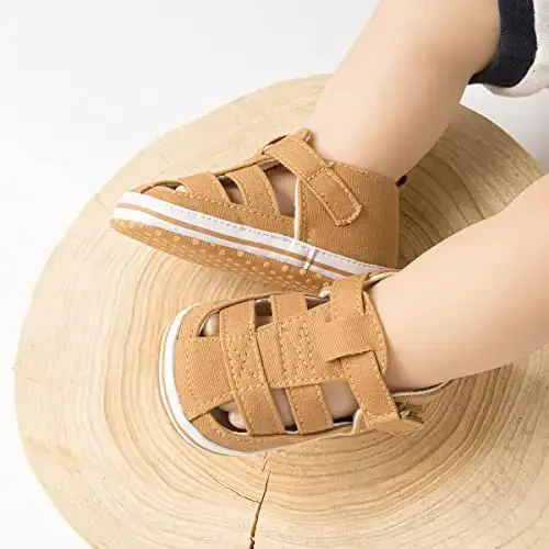 HsdsBebe Infant Baby Boys Girls Summer Beach Sandals Breathable Athletic Anti-slip Soft Sole Newborn First Walker Crib Shoes - 2