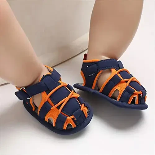 HsdsBebe Infant Baby Boys Girls Summer Beach Sandals Breathable Athletic Anti-slip Soft Sole Newborn First Walker Crib Shoes - 3