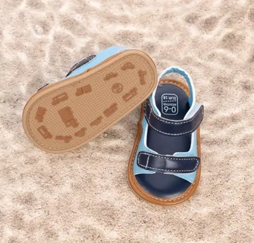 HsdsBebe Infant Baby Boys Girls Summer Beach Sandals Breathable Athletic Anti-slip Soft Sole Newborn First Walker Crib Shoes - 3