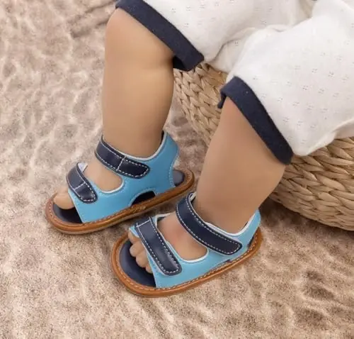 HsdsBebe Infant Baby Boys Girls Summer Beach Sandals Breathable Athletic Anti-slip Soft Sole Newborn First Walker Crib Shoes - 2