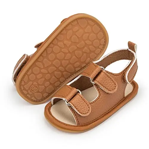 HsdsBebe Infant Baby Boys Girls Summer Beach Sandals Breathable Athletic Anti-slip Soft Sole Newborn First Walker Crib Shoes - 2