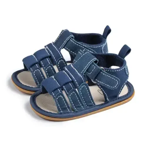 HsdsBebe Infant Baby Boys Girls Summer Beach Sandals Breathable Athletic Anti-slip Soft Sole Newborn First Walker Crib Shoes - 3