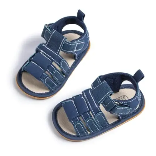 HsdsBebe Infant Baby Boys Girls Summer Beach Sandals Breathable Athletic Anti-slip Soft Sole Newborn First Walker Crib Shoes - 1
