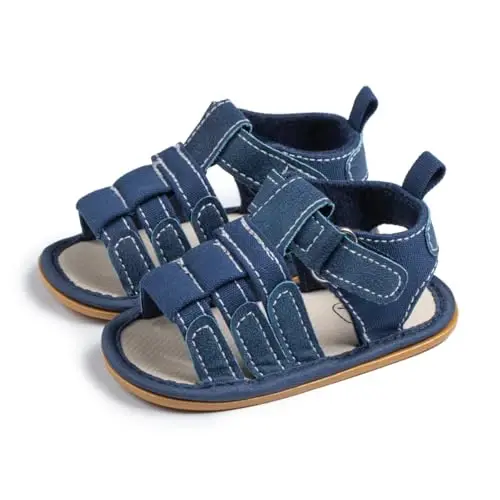 HsdsBebe Infant Baby Boys Girls Summer Beach Sandals Breathable Athletic Anti-slip Soft Sole Newborn First Walker Crib Shoes - 3