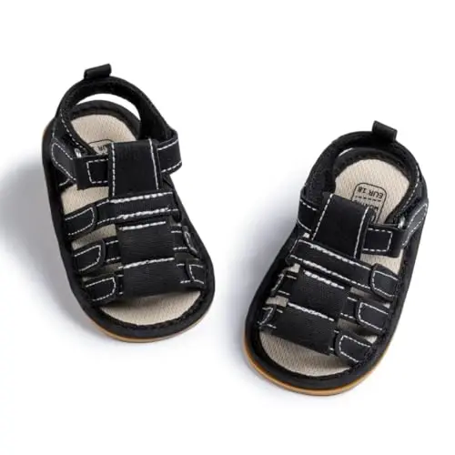 HsdsBebe Infant Baby Boys Girls Summer Beach Sandals Breathable Athletic Anti-slip Soft Sole Newborn First Walker Crib Shoes - 4
