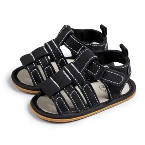 HsdsBebe Infant Baby Boys Girls Summer Beach Sandals Breathable Athletic Anti-slip Soft Sole Newborn First Walker Crib Shoes - 5