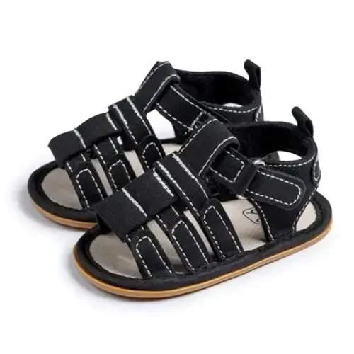 HsdsBebe Infant Baby Boys Girls Summer Beach Sandals Breathable Athletic Anti-slip Soft Sole Newborn First Walker Crib Shoes - 5