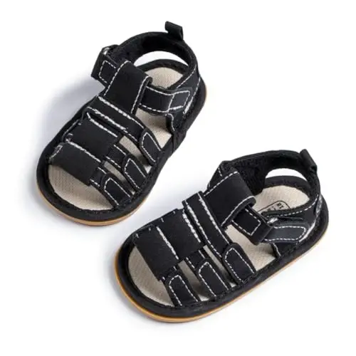 HsdsBebe Infant Baby Boys Girls Summer Beach Sandals Breathable Athletic Anti-slip Soft Sole Newborn First Walker Crib Shoes - 1