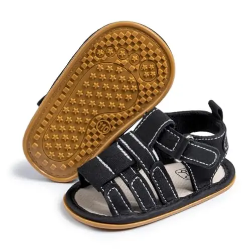 HsdsBebe Infant Baby Boys Girls Summer Beach Sandals Breathable Athletic Anti-slip Soft Sole Newborn First Walker Crib Shoes - 3