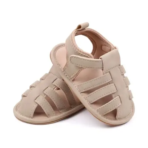 HsdsBebe Infant Baby Boys Girls Summer Beach Sandals Breathable Athletic Anti-slip Soft Sole Newborn First Walker Crib Shoes - 2