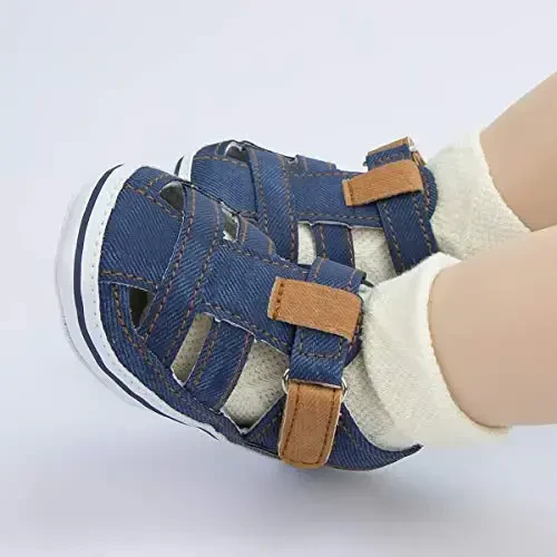 HsdsBebe Infant Baby Boys Girls Summer Beach Sandals Breathable Athletic Anti-slip Soft Sole Newborn First Walker Crib Shoes - 2